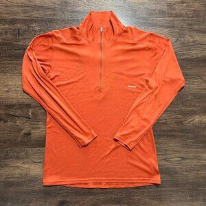 PATAGONIA Orange Capilene Quarter Zip Gorpcore Base Layer - Medium